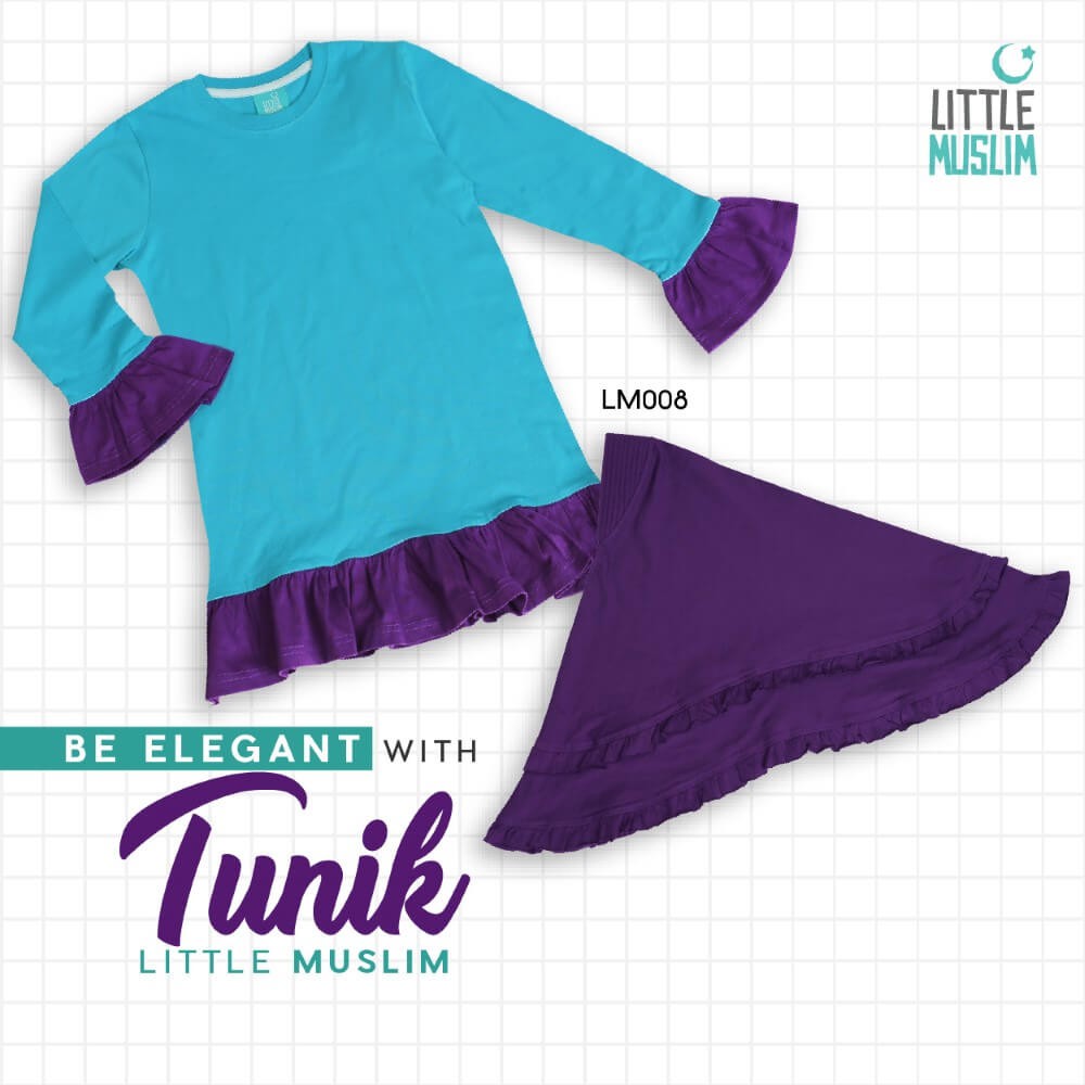 Set Tunik Anak Afrakids &amp; Jilbab - Little Muslim AFRA - LM008 - Baju Muslim Anak Perempuan