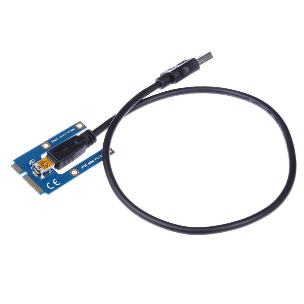 40cm USB 3.0 Mini PCI-E 16Pin ke PCIe Riser Card PCI Express 1x Ke 16x Ekstender dengan SATA