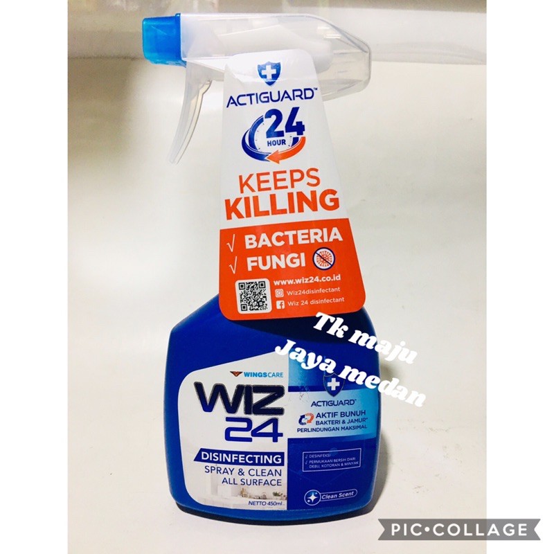 wiz 24 disinfectant spray 450ml medan