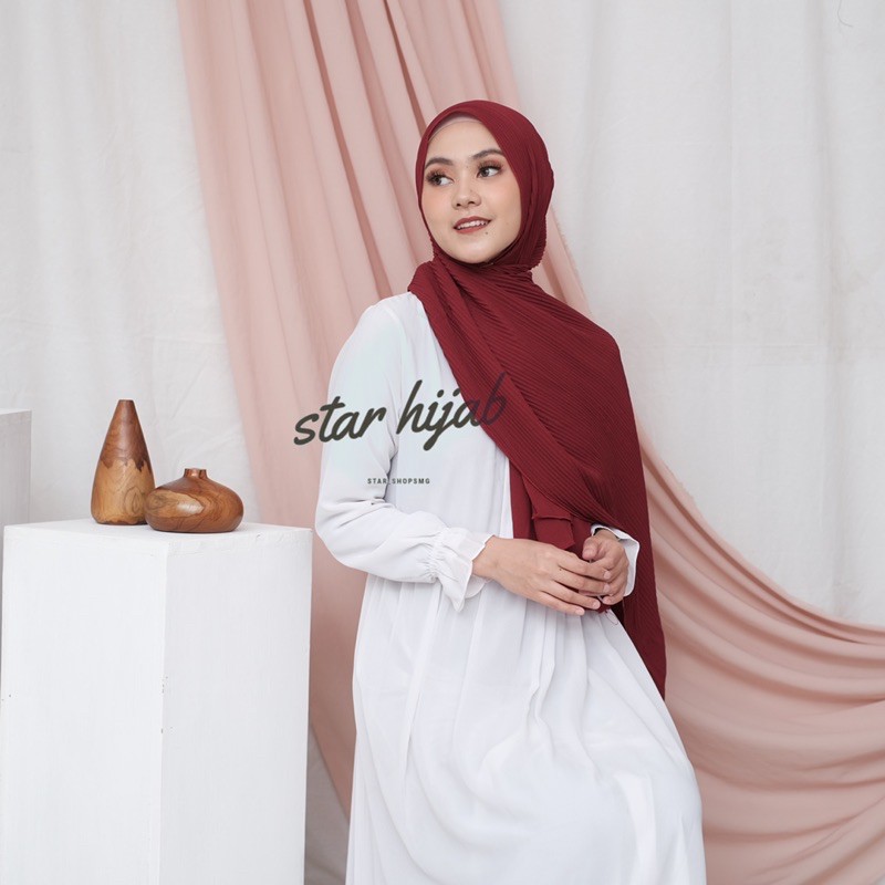 SEMI PLISKET Pashmina Plisket Diamond / Pleated Shawl