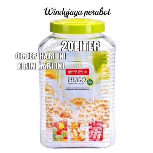 Toples plastik Kerupuk/ Toples Asinan Hugo 20Liter Lion Star (KOTAK)