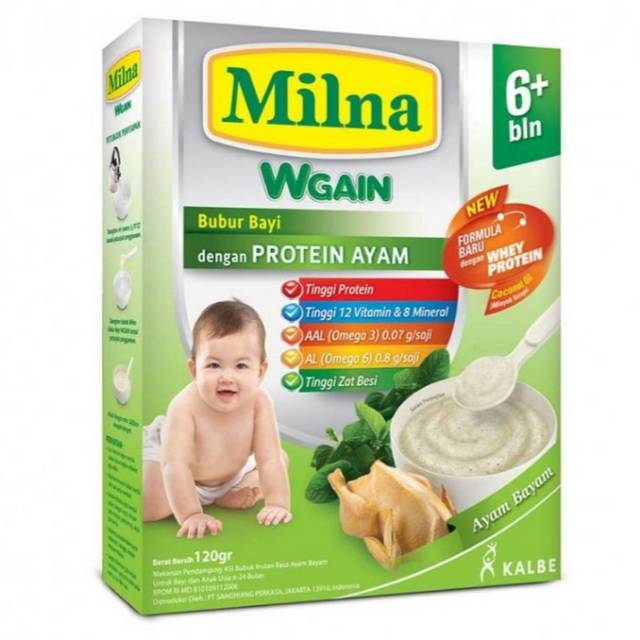 Milna Wgain Penambah Berat Badan Bayi Bubur Bayi Ayam Bayam Mp Asi Makanan Bayi Penggemuk Badan Shopee Indonesia