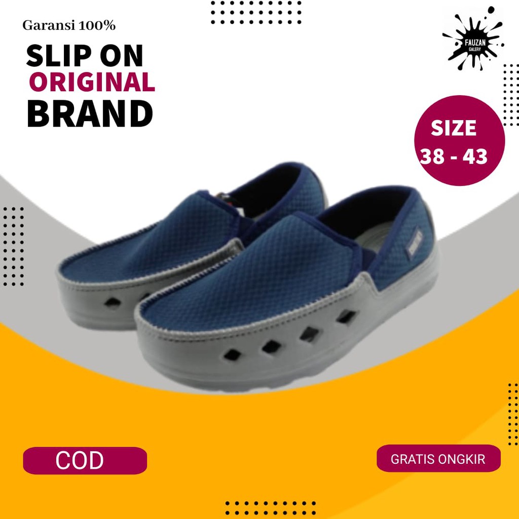 Sepatu Pria Slip On Pansus Spatu Slipon Tanpa Tali Casual Kasual Cowok Cowo Laki-Laki Murah