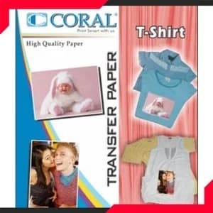 

(DISKON TERMURAH) Kertas Print CORAL Paper A4 T-Shirt Gambar Warna Transfer Paper White