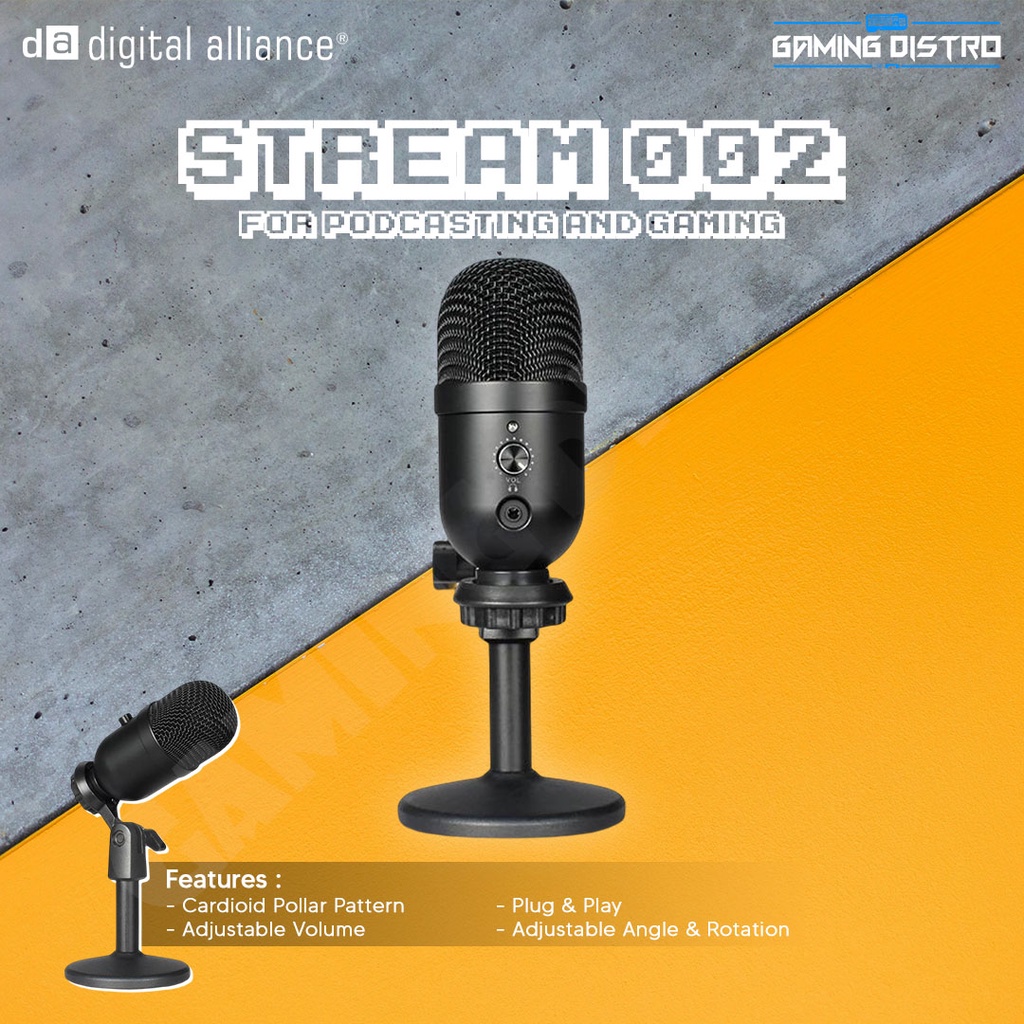 Microphone Digital Alliance DA Stream 002 Cardioid Multi-platform + Jack 3.5 for Monitoring