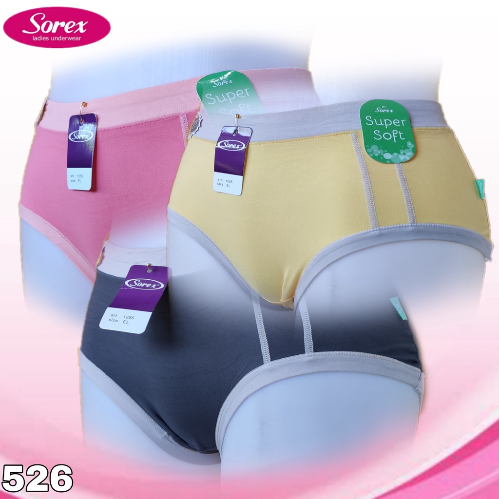 J526 (harga satuan) Sorex Super Soft Celana Dalam Wanita Dewasa dan Remaja, Cd Wanita Sorex Size M L EL QL