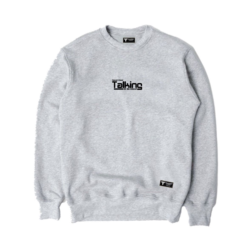 Talking Sweater Crewneck Pria Abu Muda