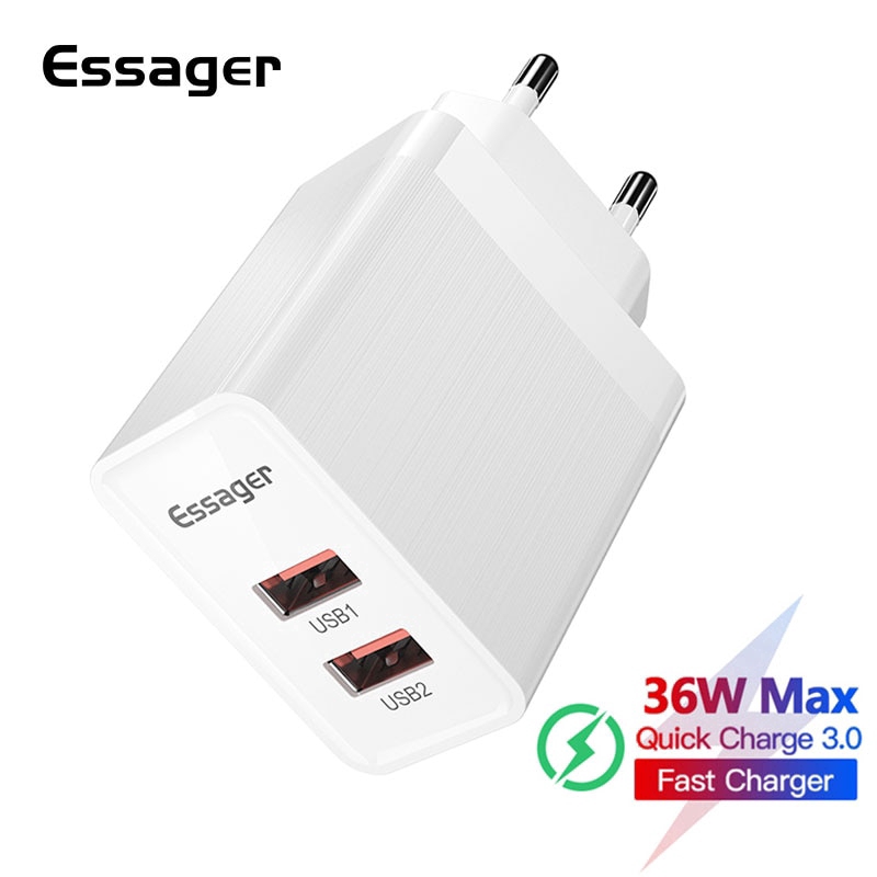 

Essager Quick Charge USB 3.0 Charger 36W with EU Plug QC3.0 Fast USB Charger Adapter for Xiaomi IPhone Samsung Redmi