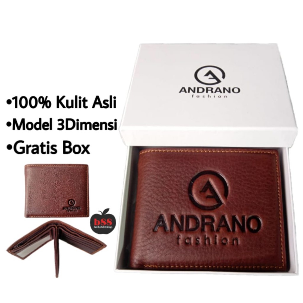 Dompet Pria 3D Kulit Asli AND5022 Coffee Import Dompet Kulit