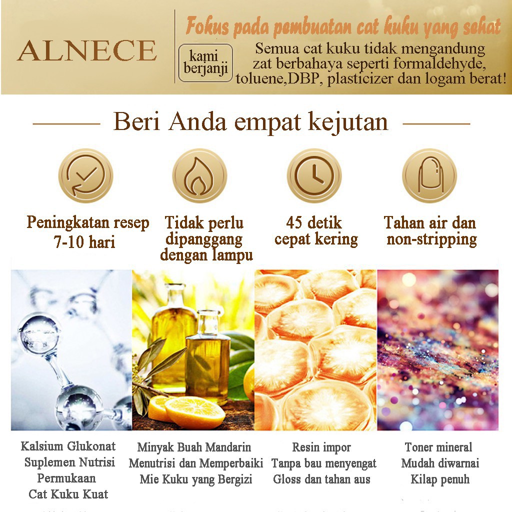 ALNECE 2IN1 kutek halal muslimah 30 warna kutek lucu no peel off cat kuku