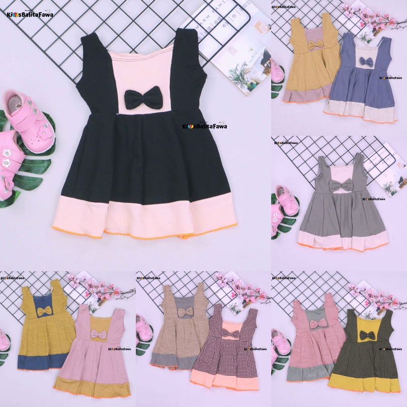 Dress Aurora uk 1-2 Tahun / Baju Anak Perempuan Murah Dres Batik Adem Pakaian Yukensi Gaun Pesta