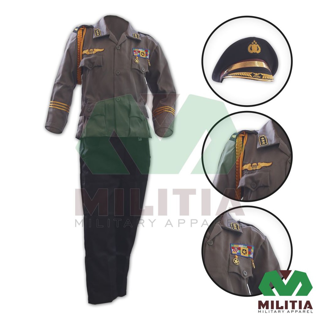 Pakaian Kostum Setelan Anak Profesi POLISI POLRI POLCIL PDL Panjang