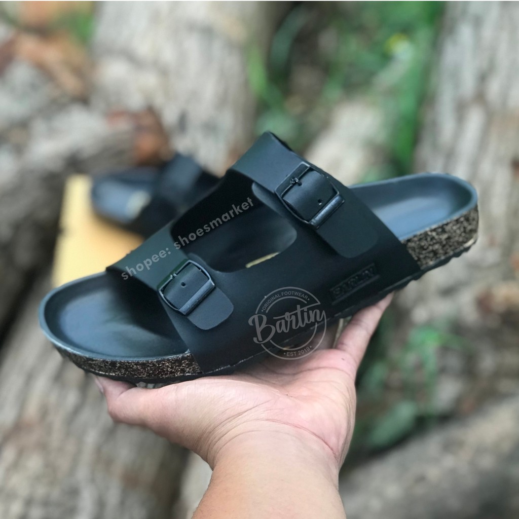 Sandal Slop Pria Casual Full Black Original Barlin