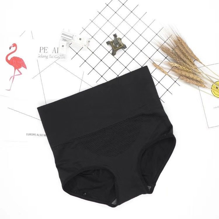 [ LINGERIE MASTER ] - (C-27) Celana Dalam High Waist Korset CD Wanita Briefs Elastis Seamless Bahan Nilon + Katun-C-27 Black