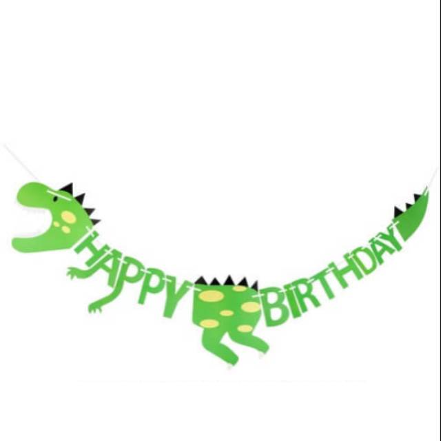 FLAG BANNER HAPPY BIRTHDAY DINOSAURUS