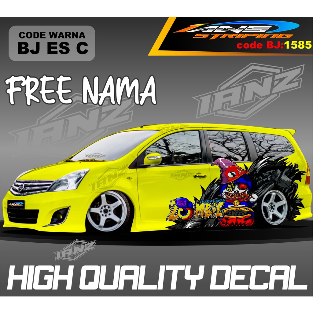 STIKER VARIASI MOBIL GRAND LIVINA MOTIF DORAEMON ZOMBIE  / STIKER MOBIL TERIOS XPANDER NEW DESAIN / VARIASI STIKER MOBIL AVANZA XENIA