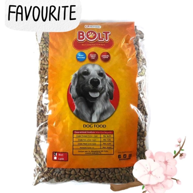 BOLT DOG FOOD MAKANAN ANJING BEEF FLAVOR