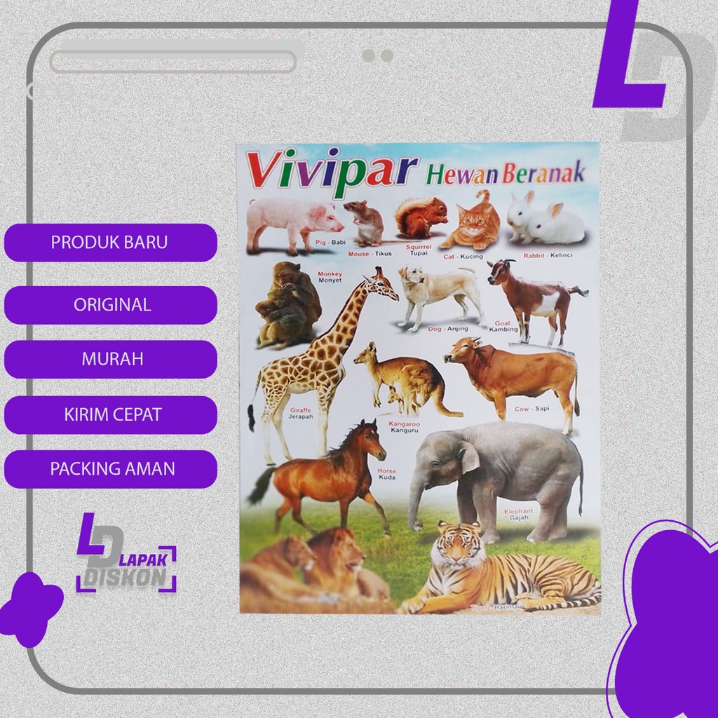 

Poster Edukasi Mengenal Hewan Vivipar | Hewan Yang Melahirkan