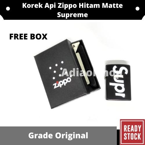 KOREK API ZIPPO HITAM MATTE SUPREME