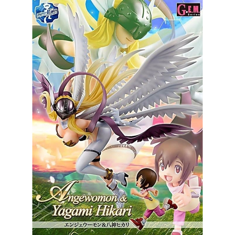 MAINAN ACTION FIGURE MAF982 MEGAHOUSE GEM DIGIMON ADVENTURE ANGEWOMON & YAGAMI HIKARI PVC