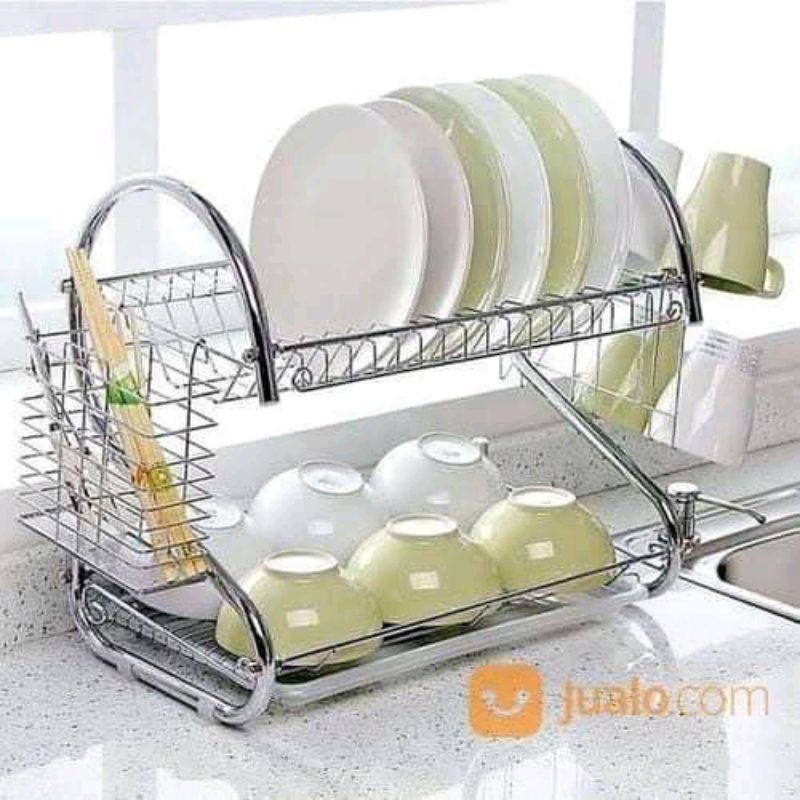 RAK PIRING STAINLESS 2 SUSUN