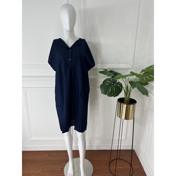 DASTER PENDEK SEBETIS RAYON MOTIF KEKINIAN VIRAL DASTER DEWASA PAKAIAN WANITA KEKINIAN LUCU-navy