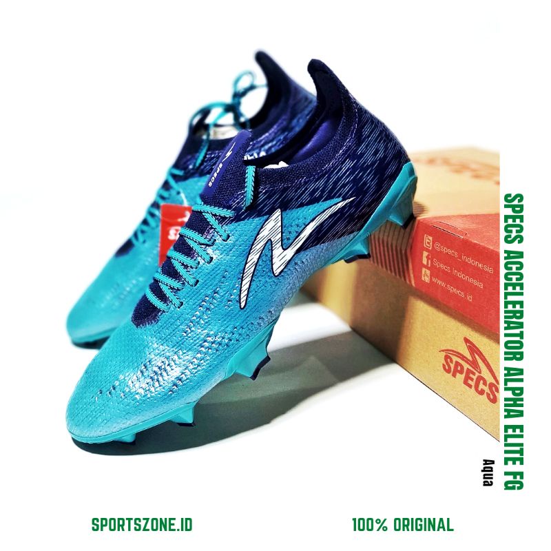 Sepatu Bola Specs Accelerator Alpha Elite FG Aqua Original