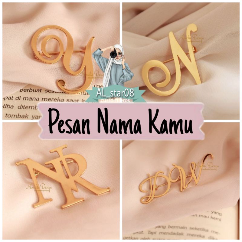 Bros Nama Custom,Bros jilbab,Bros model terbaru Bros Inisial Nama