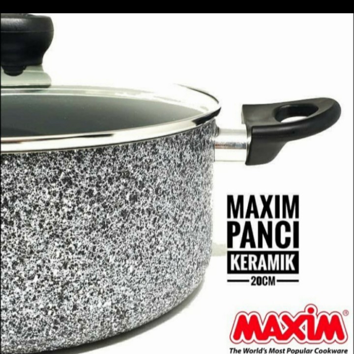 MAXIM NEOSTONE Dutch Oven + Glass Cover Anti Lengket 24 cm - Dutch Oven 24 cm