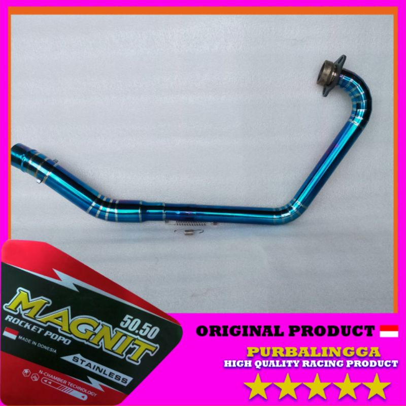 Pipa leher knalpot racing HONDA CB 150R OLD Bluemoon biru Fullcacing Stainless