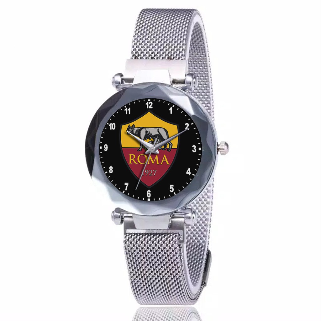 Jam Tangan Wanita Custom - AS ROMA MOTIF 1 Free Box &amp; Batre Cadangan