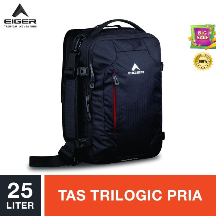 tas ransel NEW Navigator Exios Trilogic Bag 25L - Black / Tas Trilogic Pria ORIGINAL