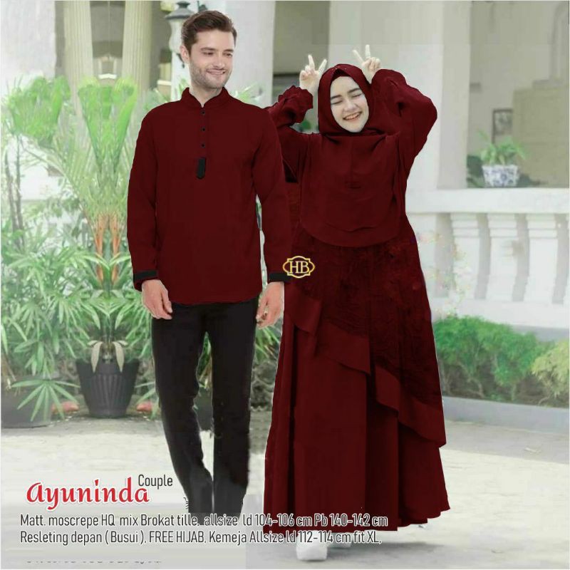 COUPLE AYUNDA free hijab/COUPLE GAMIS AYUNDA/COUPLE SYAR'I