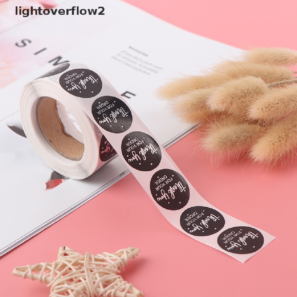 (lightoverflow2) 500pcs / roll Stiker Label Tulisan Thank You Untuk Dekorasi Scrapbook / Cupcake