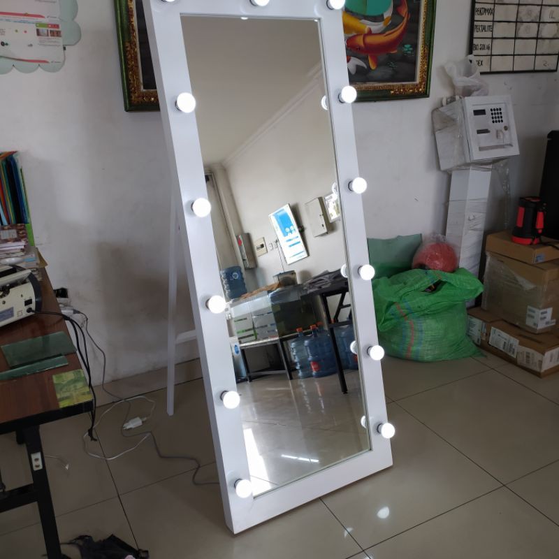 Full Body Vanity Standing Mirror LED 165 x 65 cm Kaca Cermin Besar Make Up