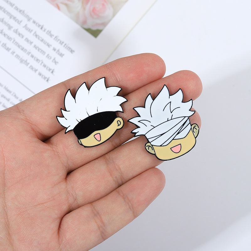 Bros Lencana Enamel Desain Hewan Kucing Anime Jujutsu Kaisen Untuk Aksesoris Pakaian