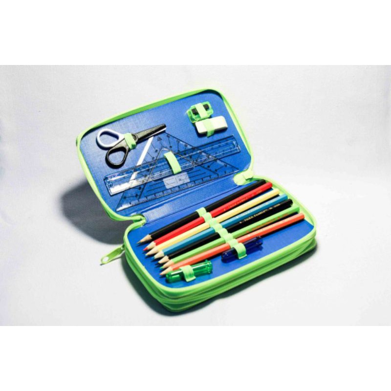 

KOTAK PENSIL BAHAN SMIGGLE 2 resleting PLUS ISINYA,IMPORT/kotak pensil MURAH