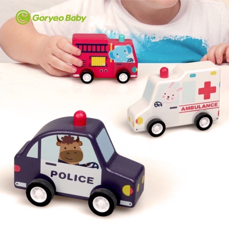 goryeobaby pull back wooden cars - mainan motorik anak - kado anak - hadiah anak