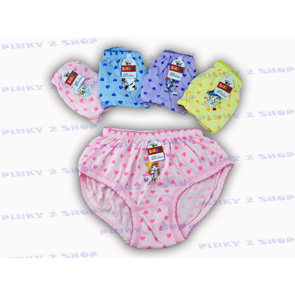 CELANA DALAM ANAK PEREMPUAN MODEL KARET SERUT UKURAN LENGKAP S,M,L,XL
