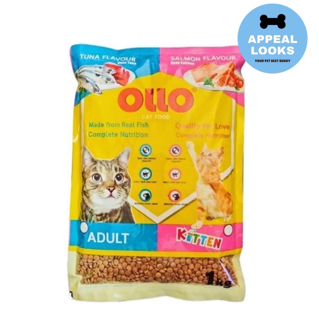 Ollo Adult Cat Food Repack 1kg / Makan Pakan Kucing Dewasa / Dry Food