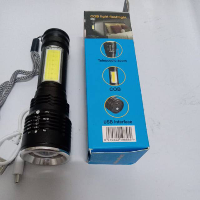 SENTER COB USB CHARGE XPE LIGHT FLASHLIGHT 450 LUMEN