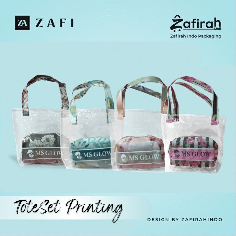 Ms glow Totebag / Ms glow tas 2in1 /msglow tas transparan