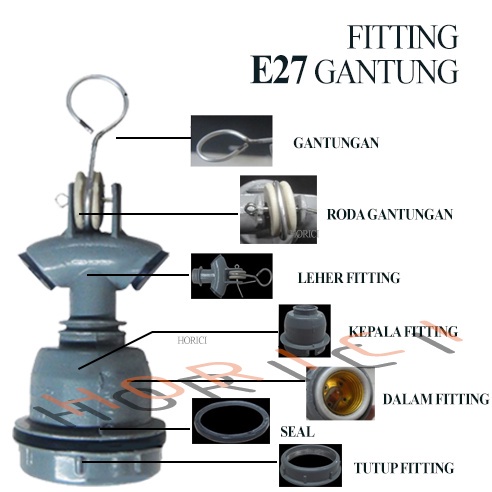 FITING LAMPU GANTING OUTDOOR / KABEL POWER /Fiting Lampu wd e-27/fiting gantung e-27/fiting jalan