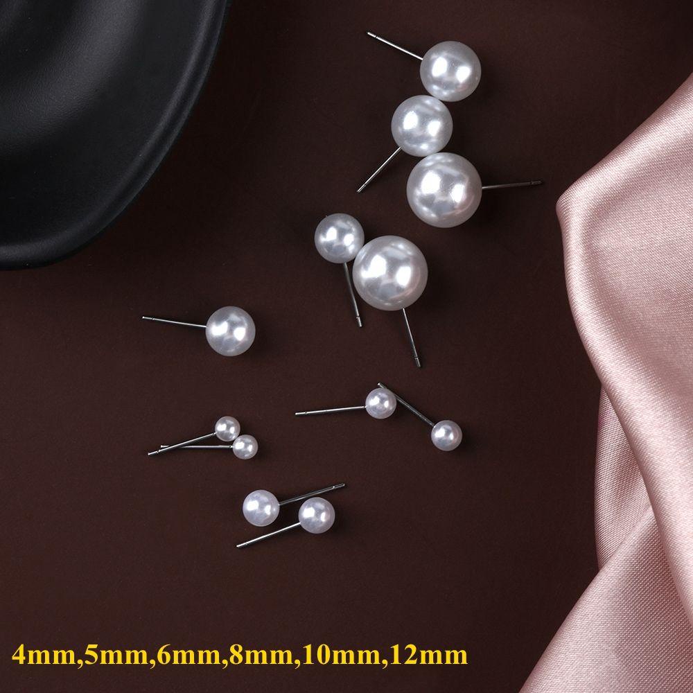 Suyo 5pasang/10pasang/12pasang Anting Mutiara Wanita Fashion Perhiasan Bentuk Bulat