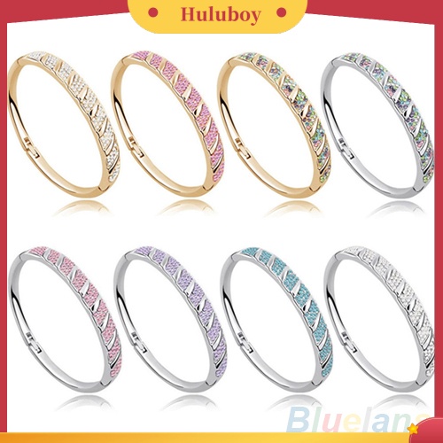 Hu Hu Hu Hu Hu Alat Bantu Pasang Kacamata♡ Gelang Bangle Slim Hias Berlian Imitasi Untuk Pengantin Wanita