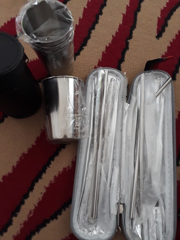 Knifezer Set Alat Makan Sendok Garpu Pisau Dapur Sumpit Sedotan - Ea02300