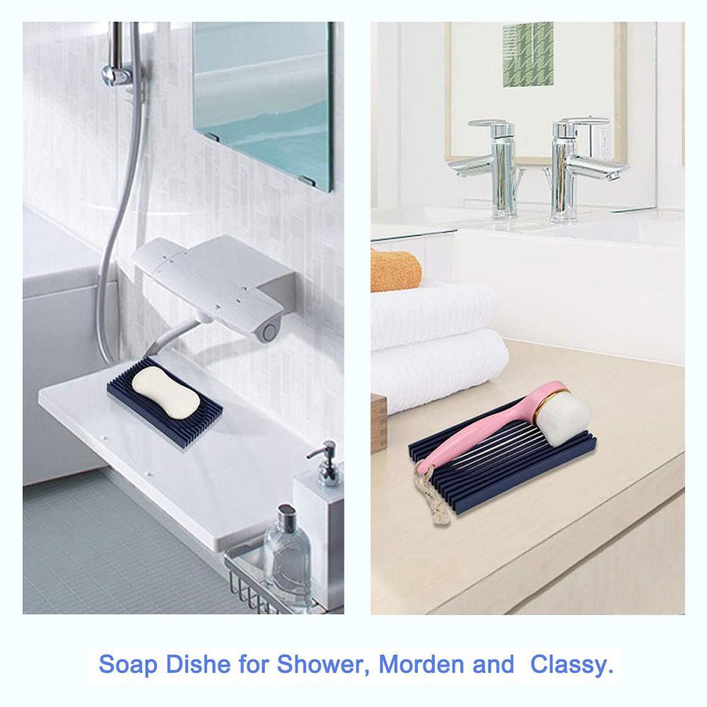 【 ELEGANT 】 Tempat Sabun Flexible Shower Tray Drain Rack Self Draining Rak Penyimpanan