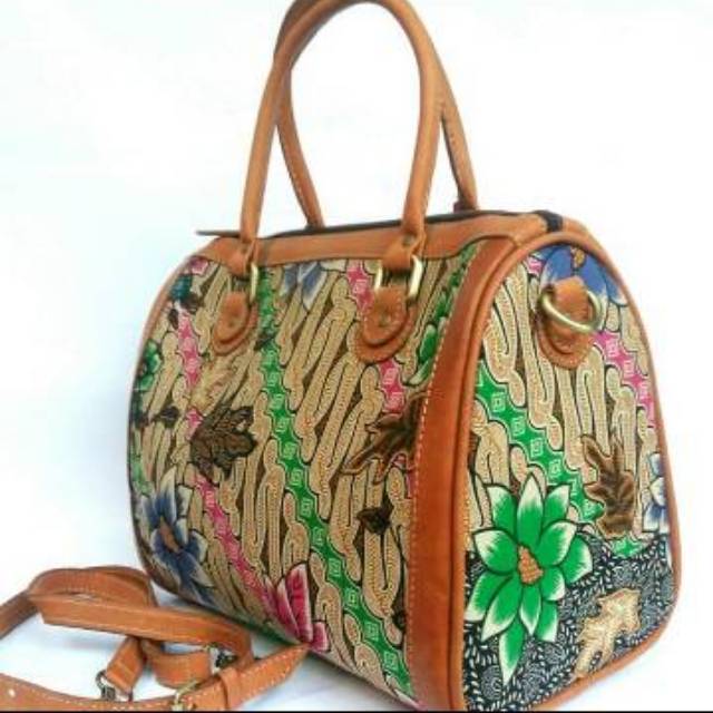Tas Kantor Jumbo Bahan Kain Batik / Hand Bag / Tas Wanita Model Speedy