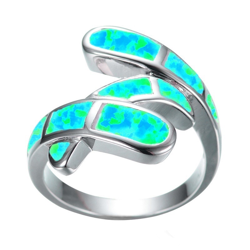 New style ring geometric shape Opal fashion women's ring ring