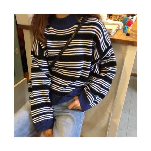 Agnes stripe navy Rajut |Rajutwanita |RajutHalus